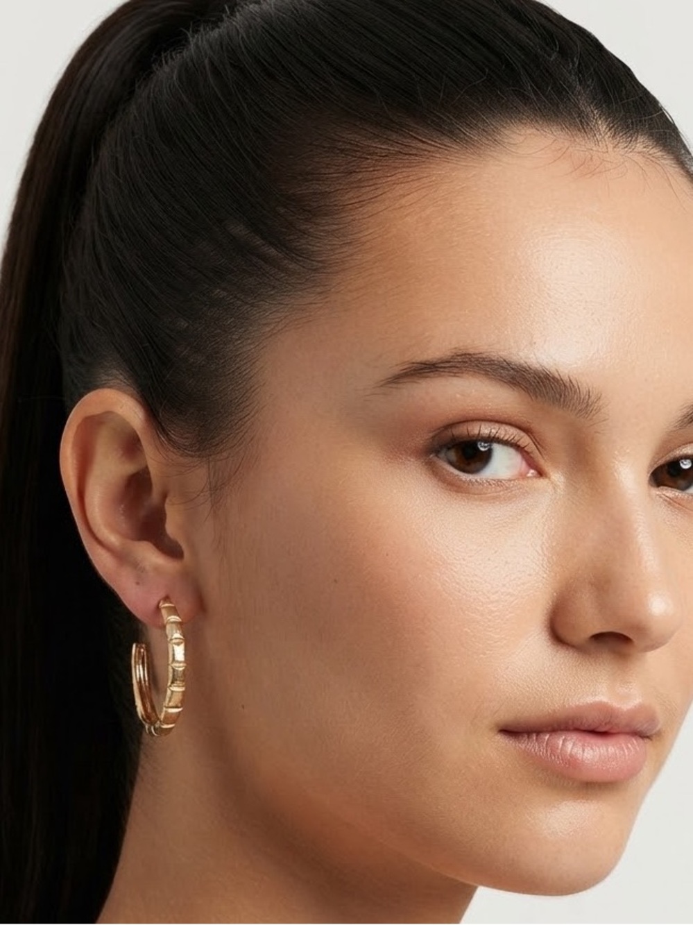 Pamina Gold Textured Hoop Earrings